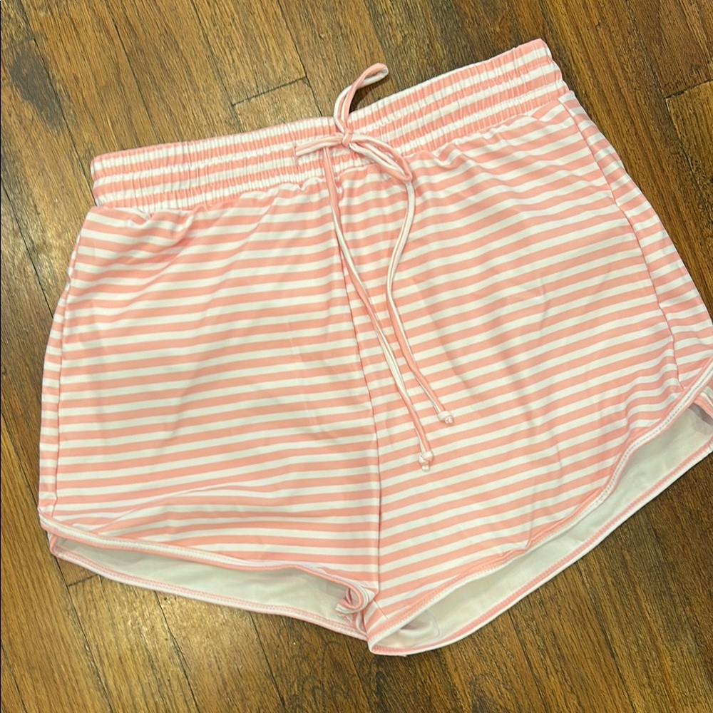 Pink Striped Women's Swim Shorts